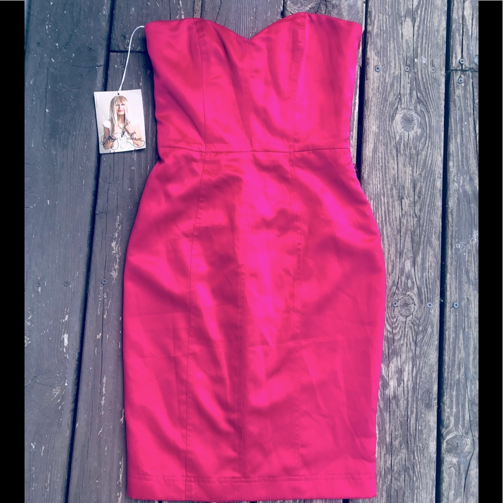 Betsey Johnson hot pink silk dress